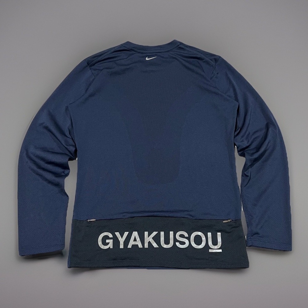 Nike Mens Blue Undercover Gyakusou Dri-Fit Hype Running Sweat Map Top Size XS